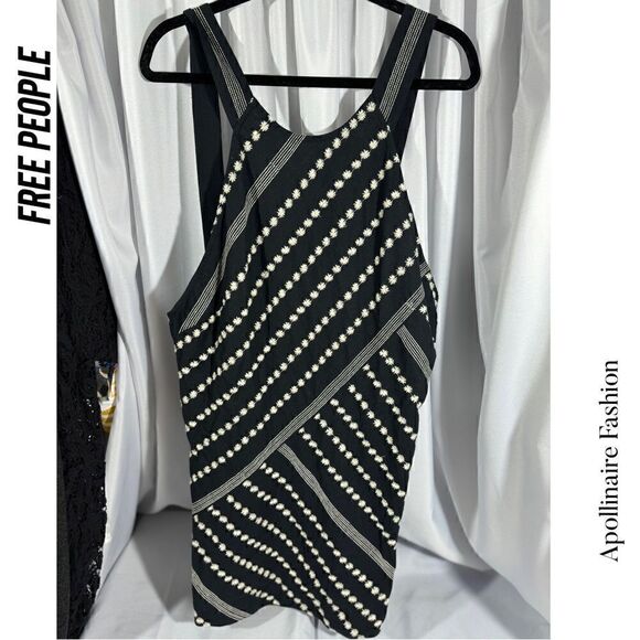 FREE PEOPLE JUNI MINI DRESS IN BLACK NWT LARGE - Picture 7 of 8